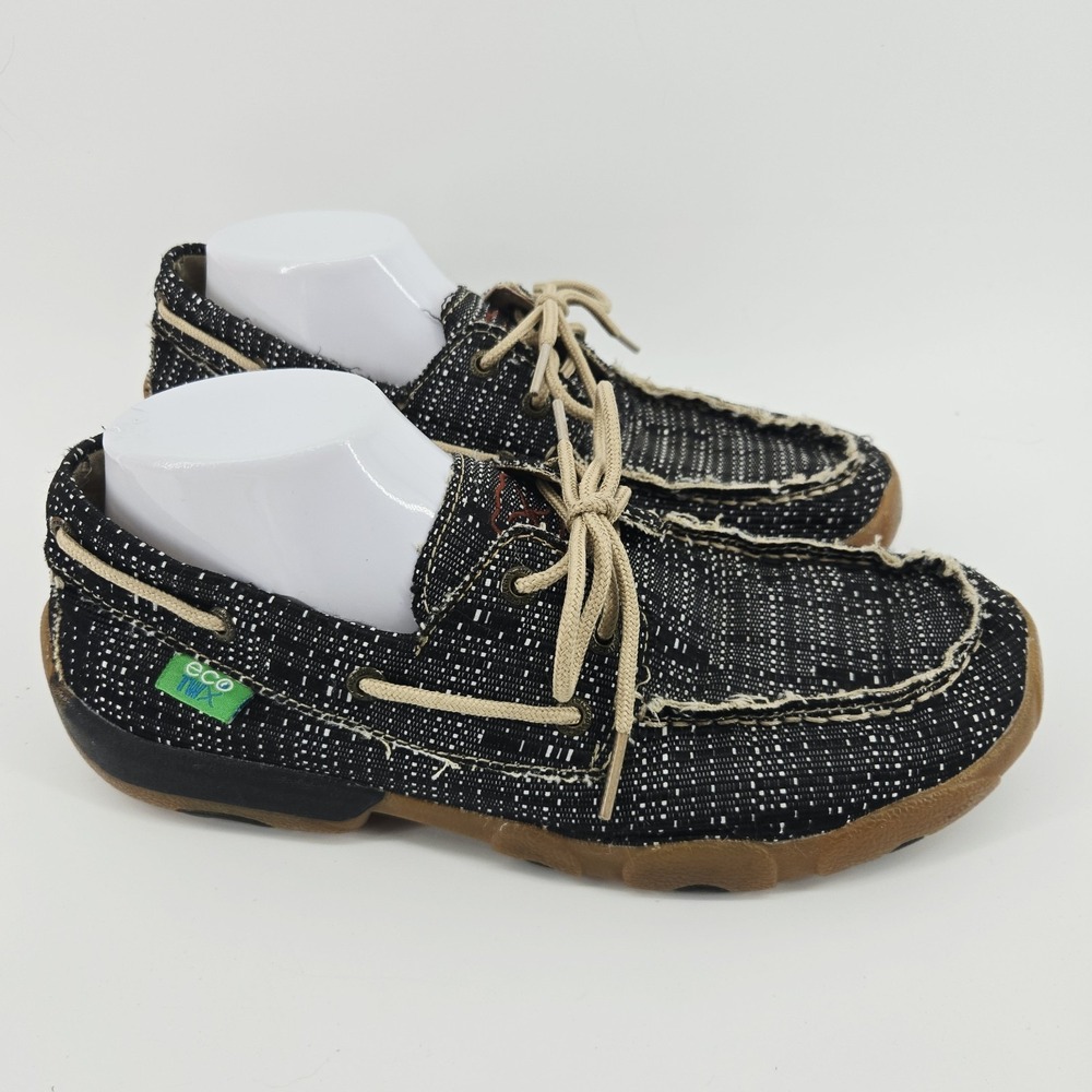 Twisted X Driving Moc Eco Slip On Loafer Mens Boat Black Shoes 8.5 No Insoles
